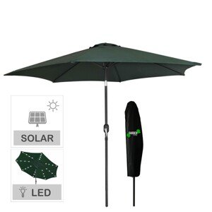 Garden Line Zahradní slunečník s LED osvětlením VELLO 300 cm zelený