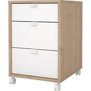 Tvilum Kancelářský kontejner Sigaly 40 cm bílý/hickory Jackson