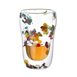 Mondex Skleněný hrnek PETER FLOWERS 400 ml čirý