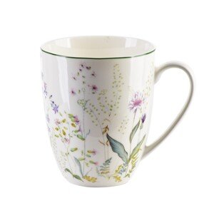 Affekdesign Porcelánový hrnek FACCIA VERDE 400 ml bílý s květinami vícebarevný