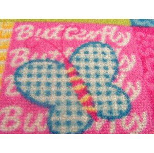 Dywany Lusczow Dětský koberec Butterfly & Flowers růžový, velikost 100x500