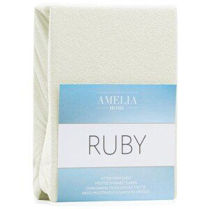 AmeliaHome Froté prostěradlo s gumou Amelia Home Ruby ecru, velikost 180-200x200