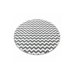 3kraft Kulatý koberec SKETCH JACK šedý / bílý - Cikcak, velikost kruh 120