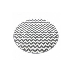 3kraft Kulatý koberec SKETCH JACK šedý / bílý - Cikcak, velikost kruh 100