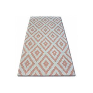 3kraft Kusový koberec SKETCH MICHAEL růžový / krémový - čtverce, velikost 120x170