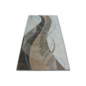Dywany Lusczow Kusový koberec ARGENT - W4807 pásy krrémový / hnědý, velikost 133x190