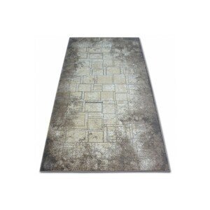 Dywany Lusczow Kusový koberec ARGENT - W2601 čtverce obdélník modrý / béžový, velikost 133x190