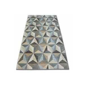 Dywany Lusczow Kusový koberec ARGENT - W6096 trojúhelníky béžový / modrý, velikost 133x190