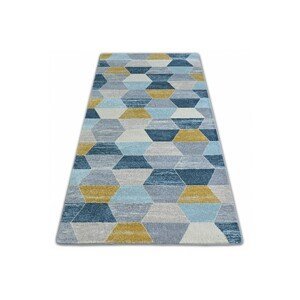 3kraft Kusový koberec NORDIC HEXAGON šedý / modrý G4596, velikost 160x220