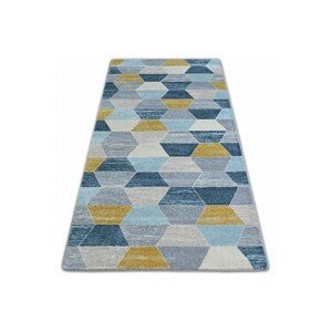 3kraft Kusový koberec NORDIC HEXAGON šedý / modrý G4596, velikost 140x190