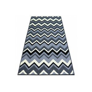 Dywany Lusczow Kusový koberec BCF BASE ZIGZAG 3812 CIKCAK černý/šedý, velikost 120x160