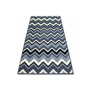 Dywany Lusczow Kusový koberec BCF BASE ZIGZAG 3812 CIKCAK černý/šedý, velikost 160x220