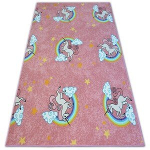Dywany Lusczow Dětský kusový koberec UNICORN růžový, velikost 170x170