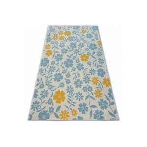 3kraft Kusový koberec PASTEL 18414/062 - květiny / krémový tyrkysový zlatý, velikost 120x170