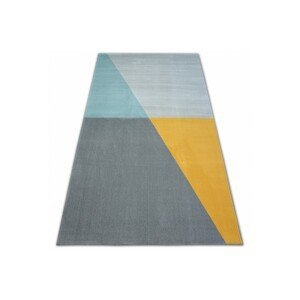 Dywany Lusczow Kusový koberec SCANDI 18487/572 - trapéz šedý / zlatý / tyrkysový, velikost 120x170