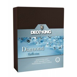 Bavlněné prostěradlo DecoKing DIAMOND čokoládové, velikost 140x200+40