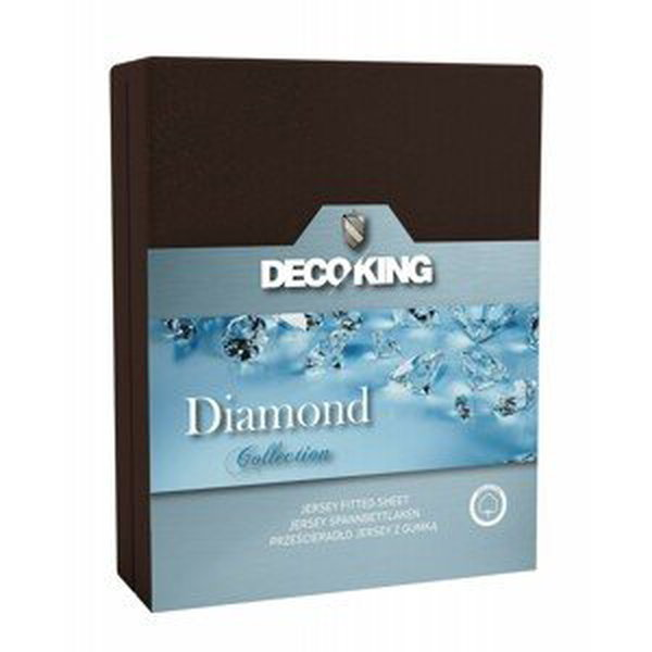 Bavlněné prostěradlo DecoKing DIAMOND čokoládové, velikost 180x200+25