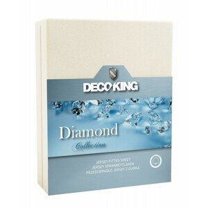 Bavlněné prostěradlo DecoKing DIAMOND ecru, velikost 140x200+40