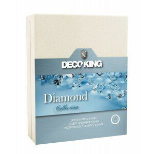Bavlněné prostěradlo DecoKing DIAMOND ecru, velikost 120x200+40