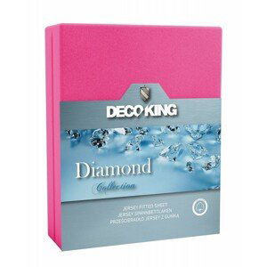 Bavlněné prostěradlo DecoKing DIAMOND růžové, velikost 140x200+40