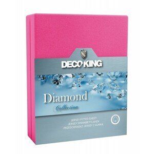 Bavlněné prostěradlo DecoKing DIAMOND růžové, velikost 120x200+40