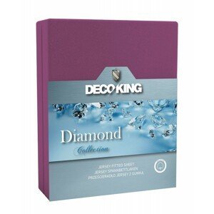Bavlněné prostěradlo DecoKing DIAMOND fialové, velikost 140x200+40