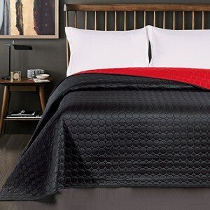 Oboustranný přehoz na postel DecoKing Salice černý/červený, velikost 170x210