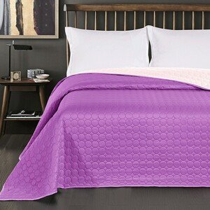 Oboustranný přehoz na postel DecoKing Salice fialový/krémový, velikost 260x280