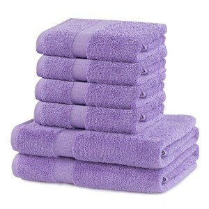 Sada 2 osušek a 4 ručníků DecoKing Ginna fialových, velikost 2*70x140+4*50x100