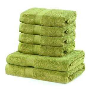 Sada 2 osušek a 4 ručníků DecoKing Ginna světle zelené, velikost 2*70x140+4*50x100