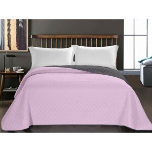 Oboustranný přehoz na postel DecoKing Axel růžový/uhlový, velikost 170x270