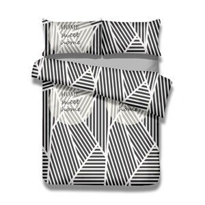 Povlečení z bavlny AmeliaHome Averi Stripes černo-bílé, velikost 135x200+80x80*1