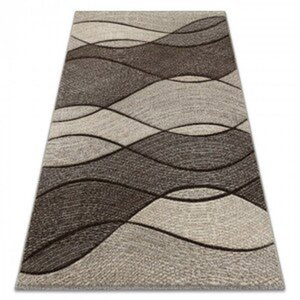 3kraft Kusový koberec FEEL Waves tmavě béžový, velikost 280x370