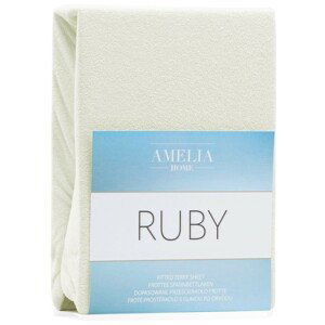 AmeliaHome Froté prostěradlo s gumou Amelia Home Ruby ecru, velikost 220-240x220+30