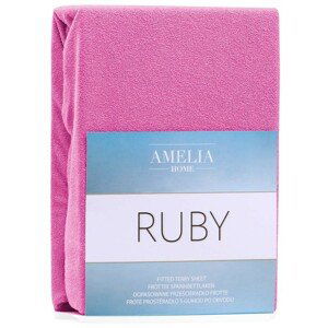 Amelia Home Froté prostěradlo s gumou AmeliaHome Ruby sytě růžové