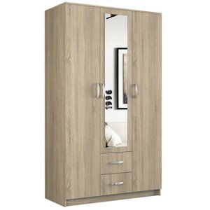 TP Living Skříň ROMANA se zrcadlem 120 cm dub sonoma