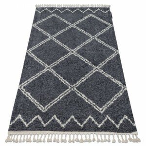 3kraft Kusový shaggy koberec BERBER ASILA šedý