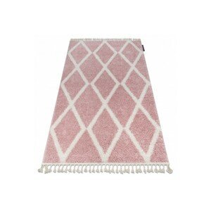Dywany Lusczow Kusový shaggy koberec BERBER TROIK růžový, velikost 80x250