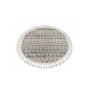 Dywany Lusczow Kulatý shaggy koberec BERBER AGADIR krémový, velikost kruh 160