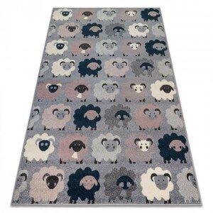 Dywany Lusczow Dětský koberec Sheep šedý, velikost 160x220