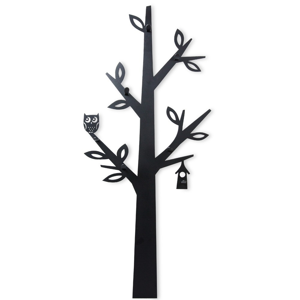 DekorStyle Ozdobný věšák Wood 130 cm černý