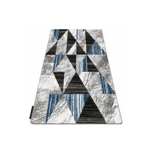 3kraft Kusový koberec ALTER Nano trojúhelníky modrý, velikost 160x220