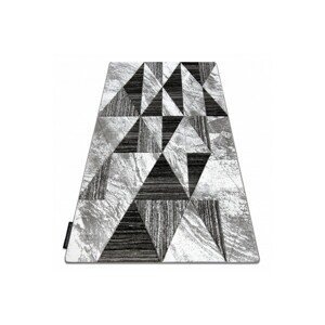 3kraft Kusový koberec ALTER Nano trojúhelníky šedý, velikost 160x220