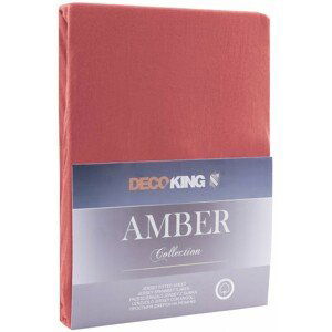 DecoKing Bavlněné prostěradlo AmeliaHome AMBER starorůžové, velikost 160-180x200+30