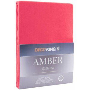 DecoKing Bavlněné prostěradlo AmeliaHome AMBER malinové, velikost 80-90x200+30