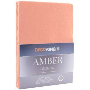 DecoKing Bavlněné prostěradlo AmeliaHome AMBER broskvové, velikost 180-200x200+30