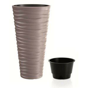 Prosperplast Květináč Long Sand s vložením mocca, varianta 34,9 cm