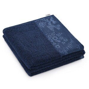 Bavlněný ručník AmeliaHome Crea III modrý, velikost 50x90