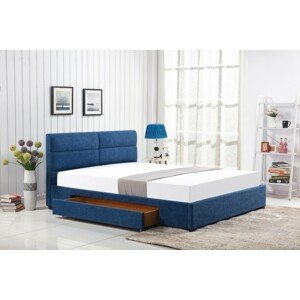 HALMAR Čalouněná postel Apato 160x200 dvoulůžko - modré