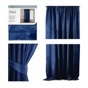 Závěs AmeliaHome Velvet I indigo